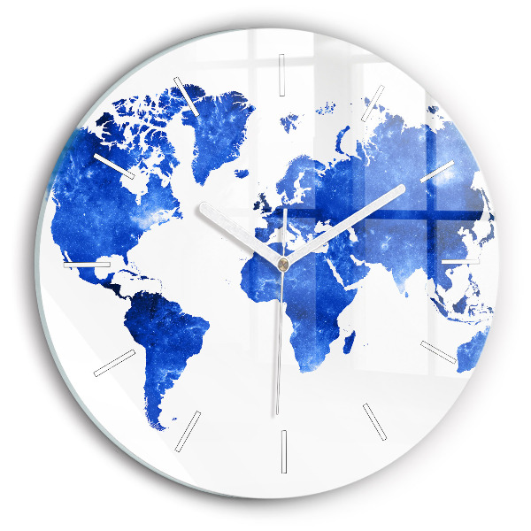 Horloge ronde Carte du monde spatial