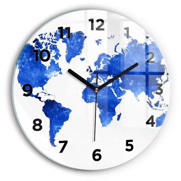 Horloge ronde Carte du monde spatial