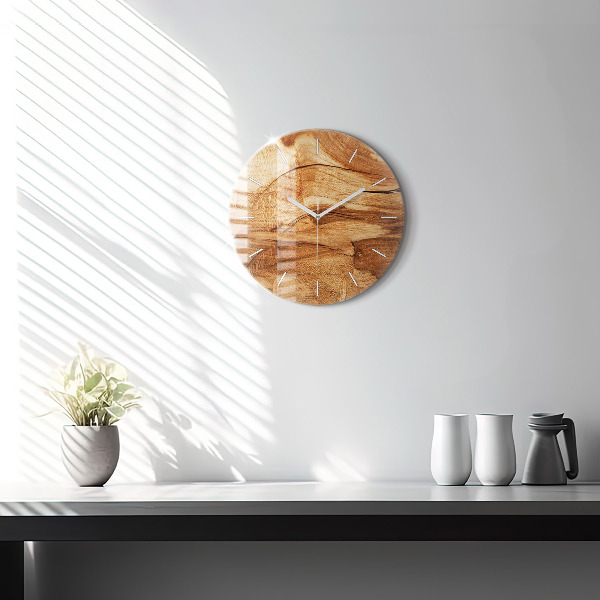 Horloge ronde Texture du bois