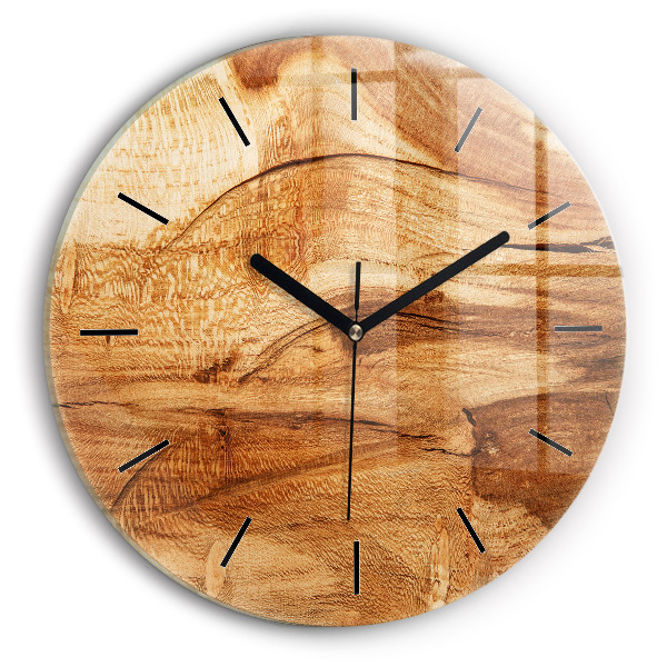 Horloge ronde Texture du bois