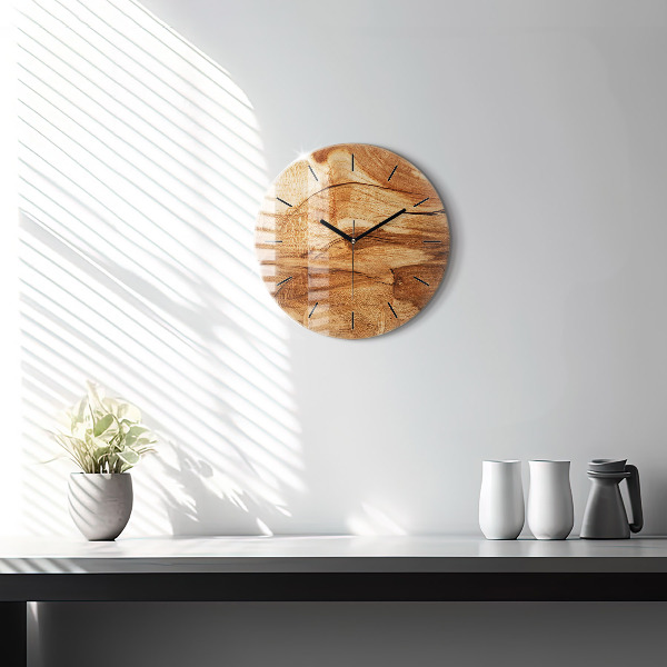 Horloge ronde Texture du bois