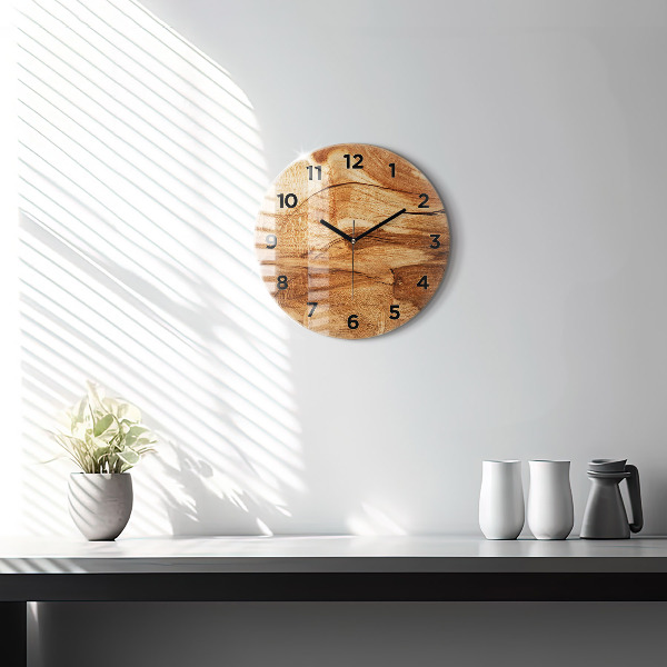 Horloge ronde Texture du bois