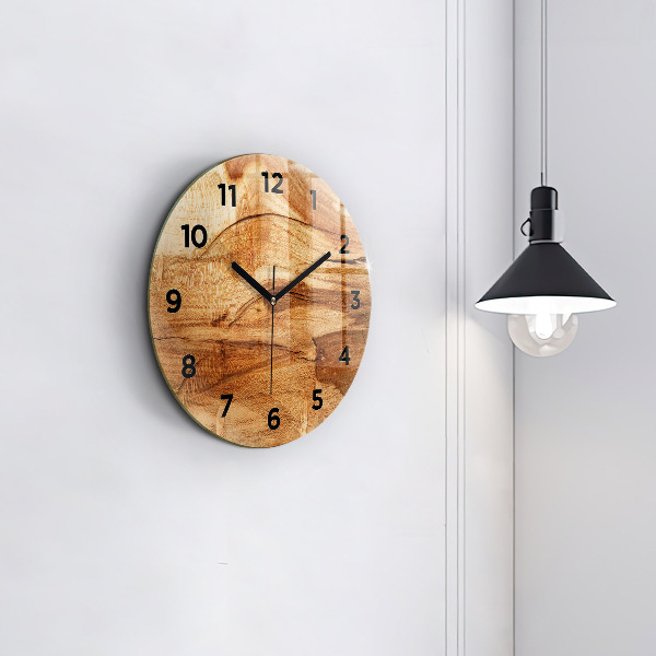 Horloge ronde Texture du bois