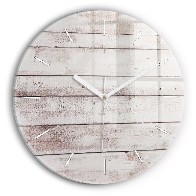 Horloge ronde Planches de bois clair