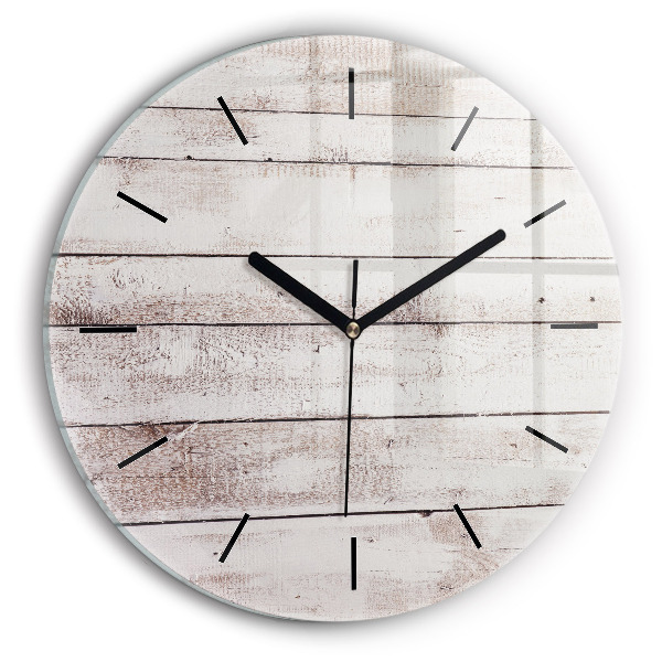 Horloge ronde Planches de bois clair
