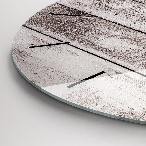 Horloge ronde Planches de bois clair