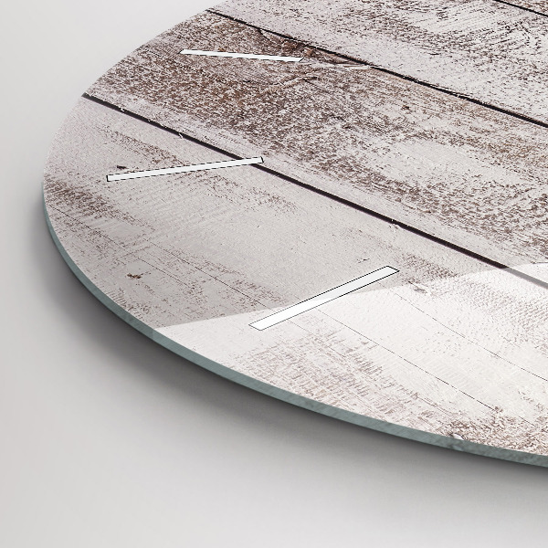 Horloge ronde Planches de bois clair