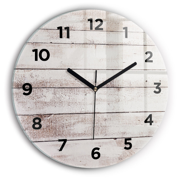 Horloge ronde Planches de bois clair
