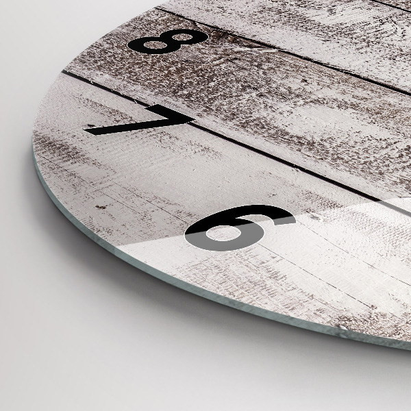 Horloge ronde Planches de bois clair