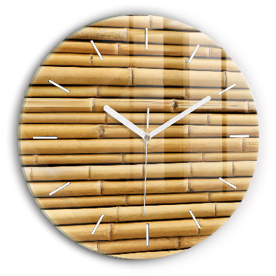 Horloge ronde bâtons de bambou
