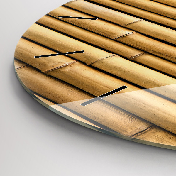Horloge ronde bâtons de bambou