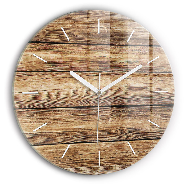 Horloge ronde planches de bois