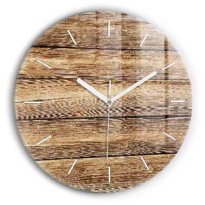 Horloge ronde planches de bois