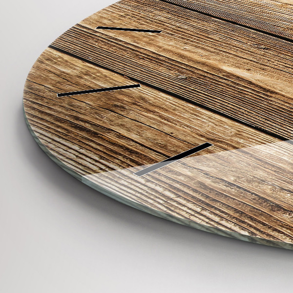 Horloge ronde planches de bois