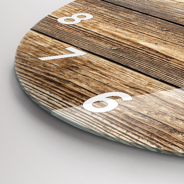 Horloge ronde planches de bois