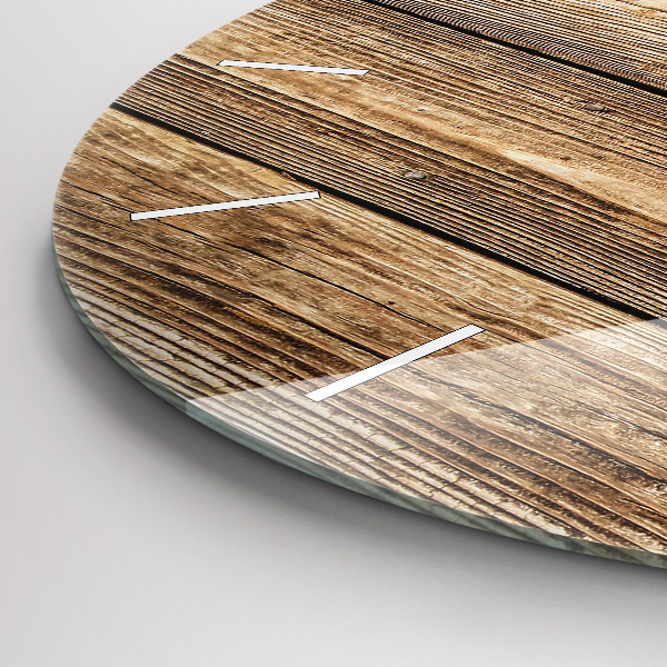 Horloge ronde planches de bois