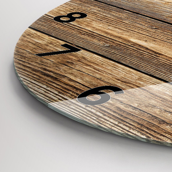 Horloge ronde planches de bois