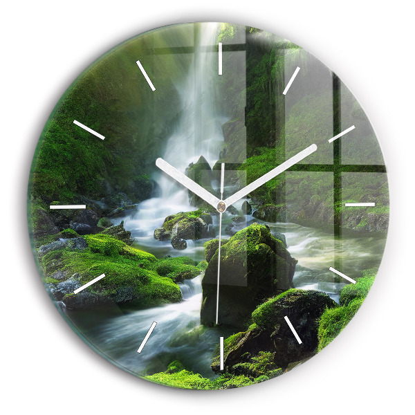 Horloge ronde Cascade et rochers