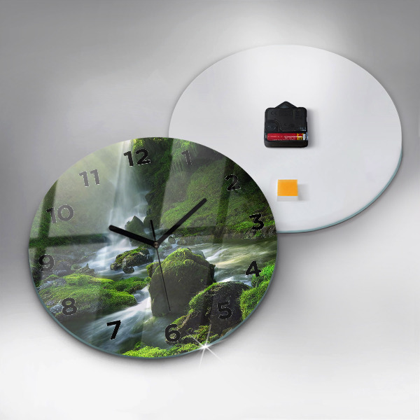 Horloge ronde Cascade et rochers