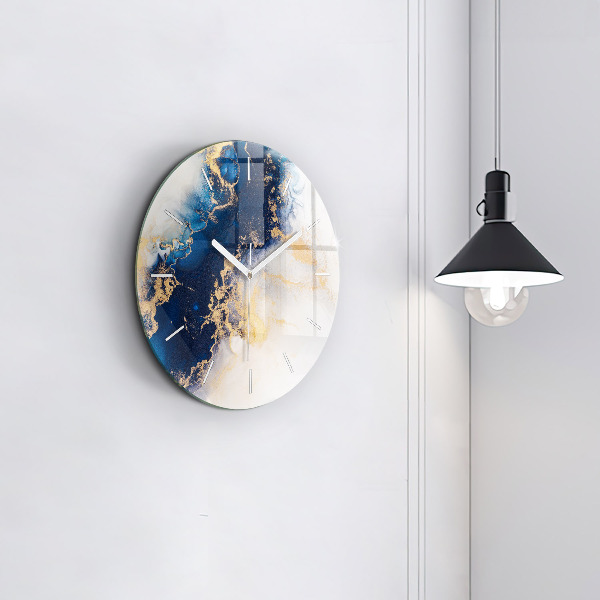 Horloge ronde Motif en marbre