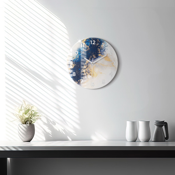 Horloge ronde Motif en marbre