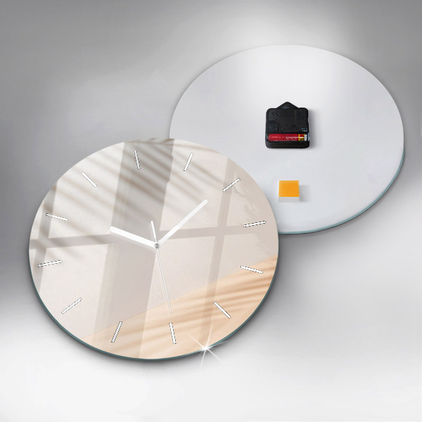Horloge ronde Abstraction crémeuse