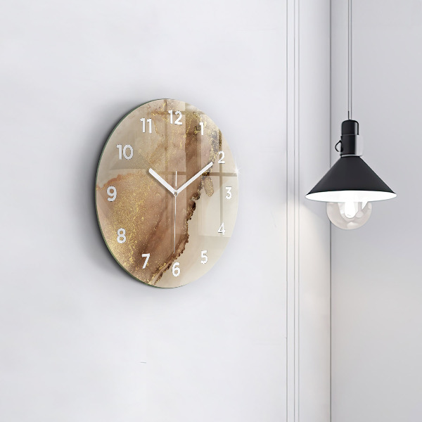 Pendule murale ronde Art moderne beige