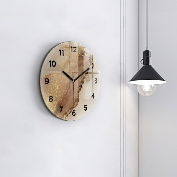 Pendule murale ronde Art moderne beige