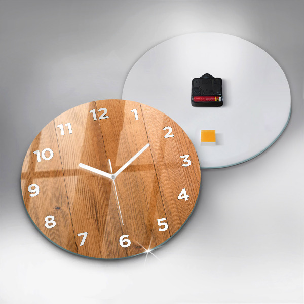 Pendule murale ronde planches de bois