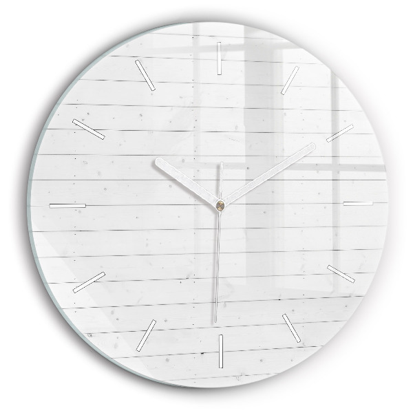 Pendule murale ronde Motif de panneaux en bois