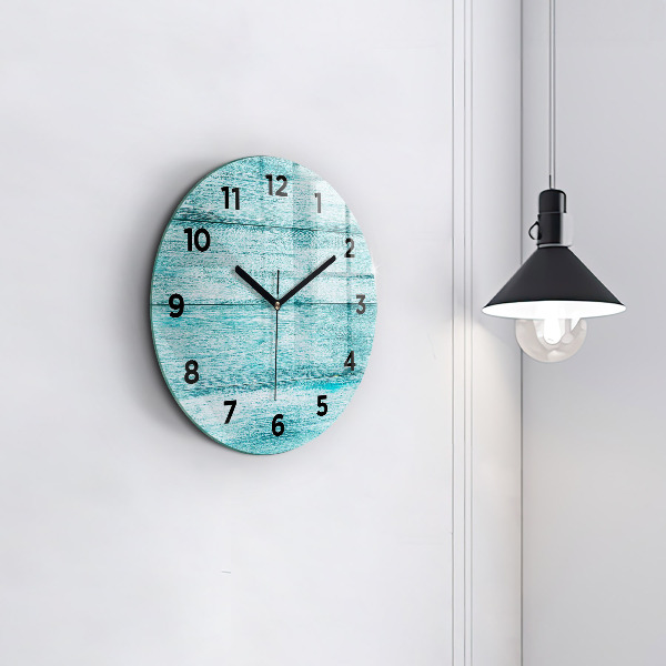 Pendule murale ronde Vieux bois bleu