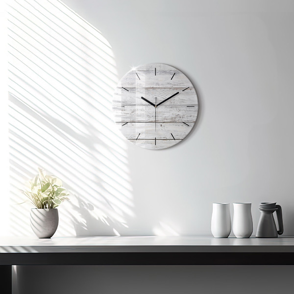 Pendule murale ronde planches peintes
