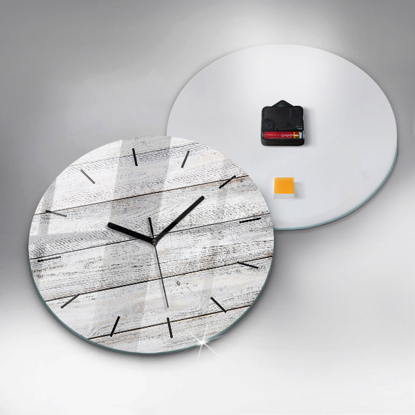 Pendule murale ronde planches peintes