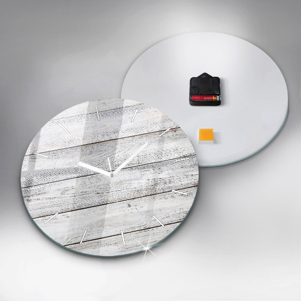 Pendule murale ronde planches peintes