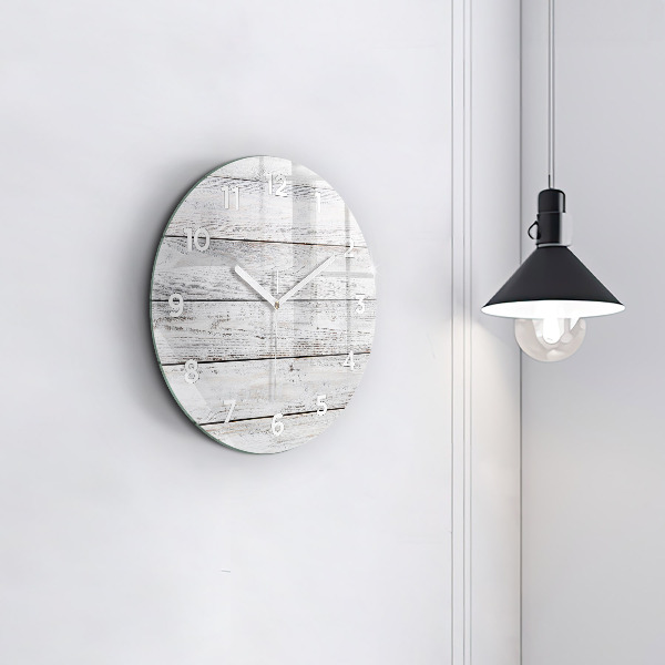 Pendule murale ronde planches peintes
