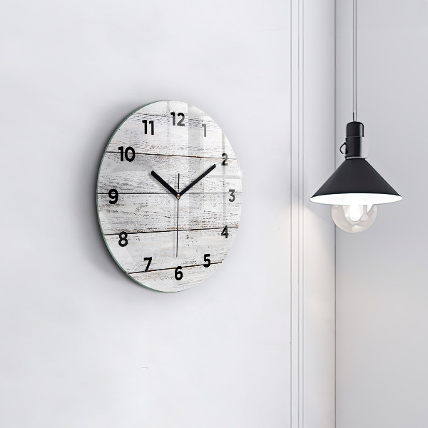 Pendule murale ronde planches peintes