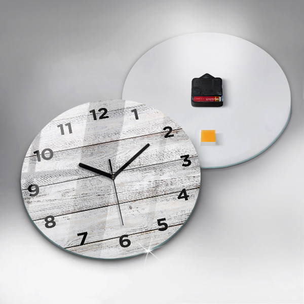 Pendule murale ronde planches peintes