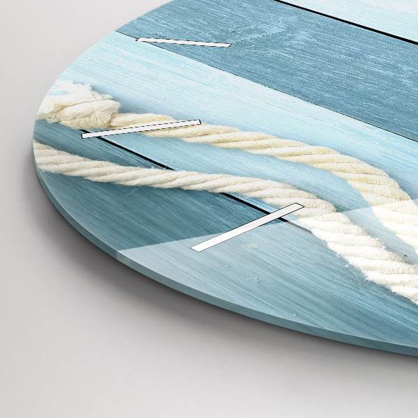 Pendule murale ronde Planches, rayures et coque