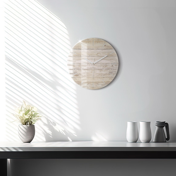 Pendule murale ronde Panneaux en bois