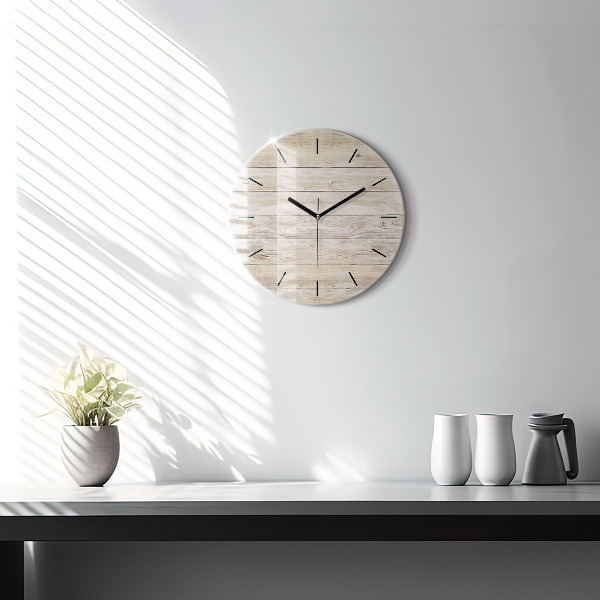 Pendule murale ronde Panneaux en bois