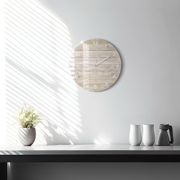 Pendule murale ronde Panneaux en bois