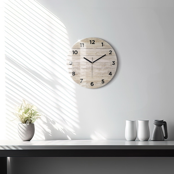 Pendule murale ronde Panneaux en bois