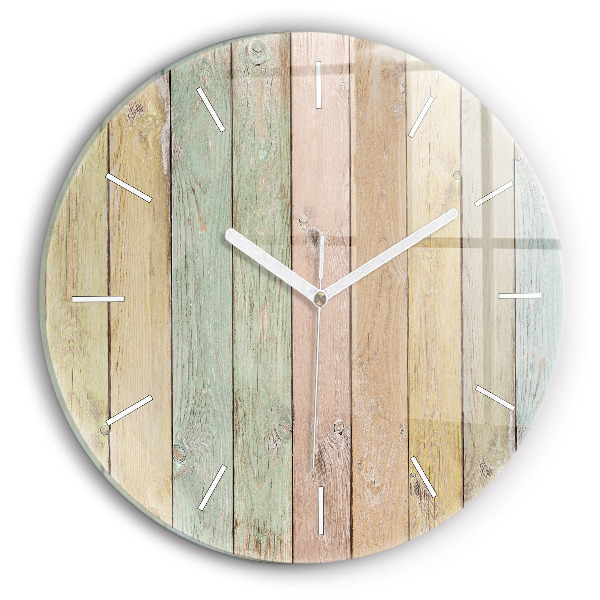Horloge ronde Des planches colorées