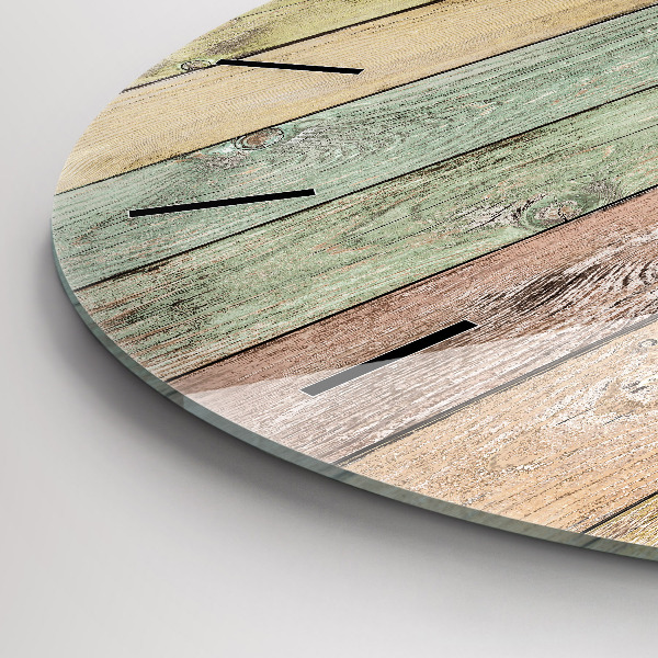 Horloge ronde Des planches colorées