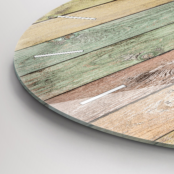 Horloge ronde Des planches colorées