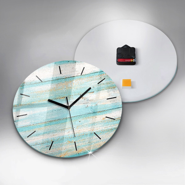 Horloge ronde Tableaux bleus