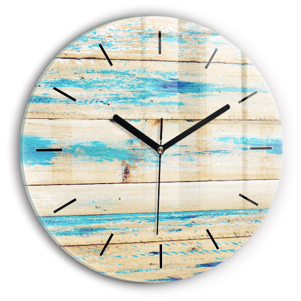 Horloge ronde Bois rayé