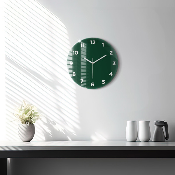 Horloge ronde Couleur vert bouteille