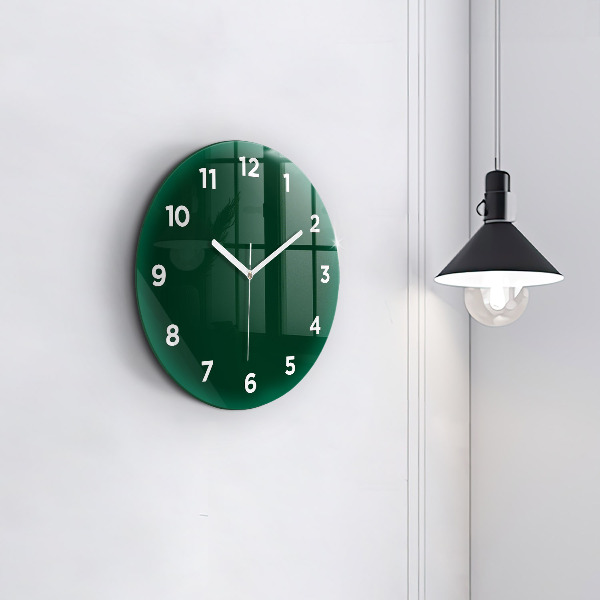 Horloge ronde Couleur vert bouteille