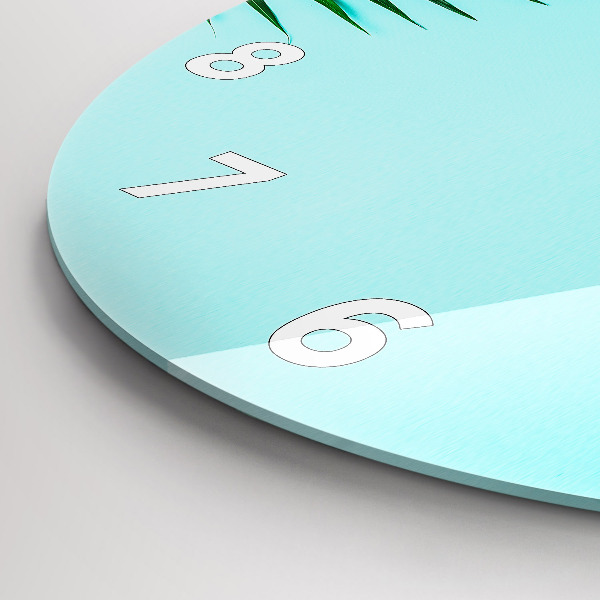 Pendule murale ronde Palmiers verts